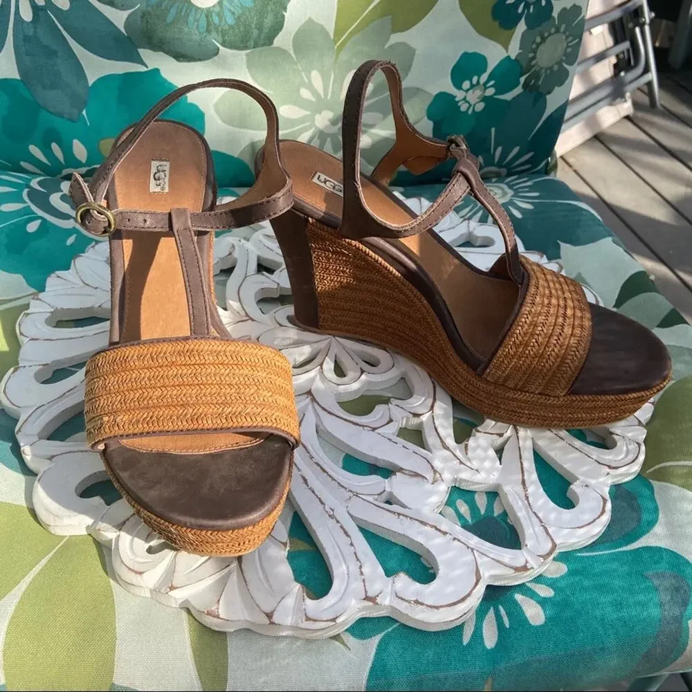 Ugg Wedge Sandals Shoes Women’s 9.5 - Picture 7 of 8